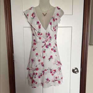 Express White Floral Mini Dress